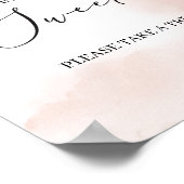 Boho赤面ピンクフローラ金ゴールドベビーは甘いサイン ポスター (角)