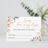 Boho赤面ピンクフローラ金ゴールド数キス エンクロージャーカード (スタンド正面)