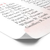 Boho赤面ピンクフローラ金ゴールド15テーブル席 ポスター (角)