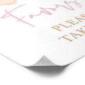 Boho赤面ピンクベビーシャワー好意サイン ポスター (角)