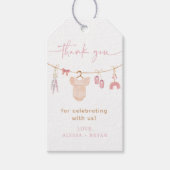 Boho赤面ピンクベビー衣女の子ベビーシャワー ギフトタグ (正面)