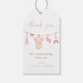 Boho赤面ピンクベビー衣女の子ベビーシャワー ギフトタグ