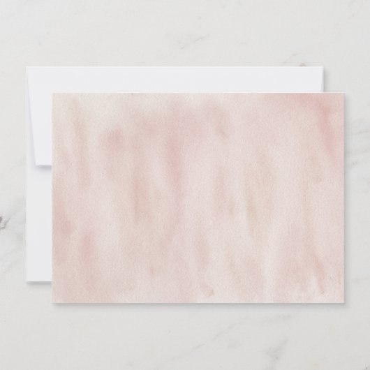 Boho赤面ピンクベビー衣女の子ベビーシャワー サンキューカード (裏面)