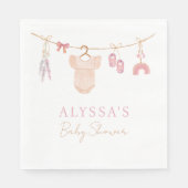 Boho赤面ピンクベビー衣女の子ベビーシャワー スタンダードランチョンナプキン (正面)
