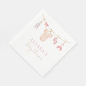 Boho赤面ピンクベビー衣女の子ベビーシャワー スタンダードランチョンナプキン (角)