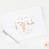 Boho赤面ピンクベビー衣女の子ベビーシャワー ラウンドシール (封筒)