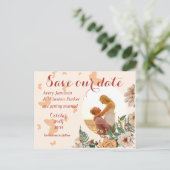 Boho赤面フォトフローラバター日付を保存 案内ポストカード (スタンド正面)