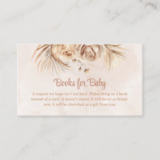 Boho赤面フローラベビーカード用ブック エンクロージャーカード (正面)