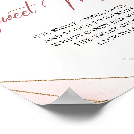 Boho赤面フローラ金ゴールドフレーム甘い混乱を推測 ポスター (角)