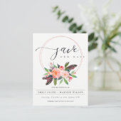 BOHO赤面リースフローラ国の日付を保存 案内ポストカード (スタンド正面)