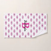 BOHO邪悪な目のパターン焼けオレンジ色モノグラム名 バスタオルセット (ハンドタオル)