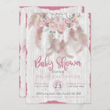 BOHO部族フローラドリームキャッチャーピンク赤ちゃんシャワー