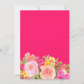 Boho野生の花の庭の水色甘い16ピンク 招待状 (裏面)