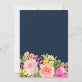 Boho野生の花の庭の水色甘い16青 招待状 (裏面)