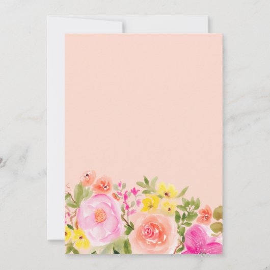 Boho野生の花の庭の水色甘い16 招待状 (裏面)