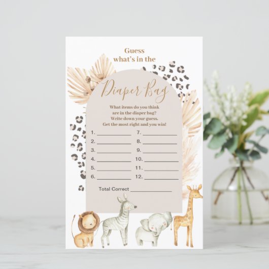 Boho野生動物推測おむつバッグ (スタンド正面)