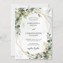 Boho金ゴールドの幾何学的な結婚緑の葉