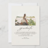 Boho金ゴールドグリッター羽毛写真卒業 案内状 (裏面)