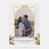 Boho金ゴールドグリー結婚リーの写真アクリルのサイン アクリルサイン (正面)