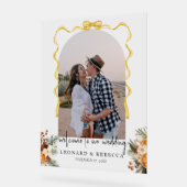 Boho金ゴールドグリー結婚リーの写真アクリルのサイン アクリルサイン (傾斜)