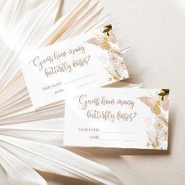 Boho金ゴールドフォイルは蝶のキスの数を推測 エンクロージャーカード