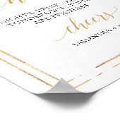 Boho金ゴールドフレーム赤面ピンクフローラオープンバー標識 ポスター (角)