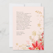 Boho金ゴールドフローラジョイ縦写真クリスマス シーズンカード (裏面)