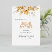 Boho金ゴールドフローラブライダルシャワー招待 箔招待状 (立ち正面)