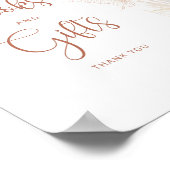 Boho金ゴールドフローラ蝶の本とギフト ポスター (角)