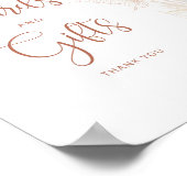 Boho金ゴールドフローラ蝶カードとギフト ポスター (角)