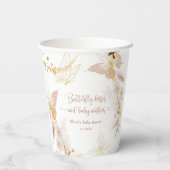 Boho金ゴールドホイル蝶キスベビシャワー 紙コップ (裏面)