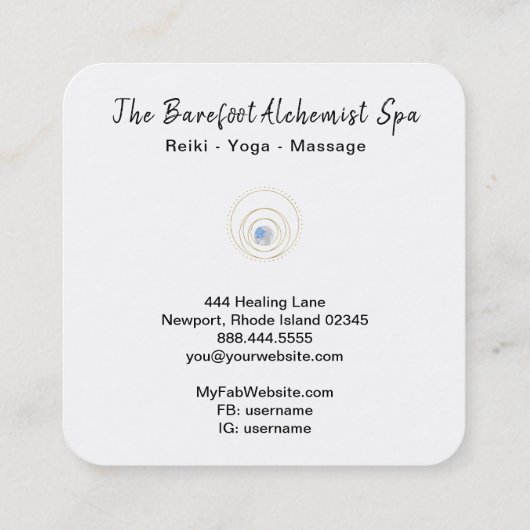 *~* Boho金ゴールド聖地ルナ月 スクエア名刺 (裏面)