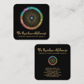 *~* Boho金ゴールド聖域チャクラグリッター スクエア名刺 (正面/裏面)