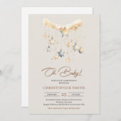 Boho銅錆男女兼用びベビー玩具の星 招待状 (正面/裏面)