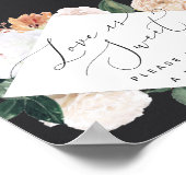 Boho開花ラブイズスウィート結婚のデザートバーサイン ポスター (角)