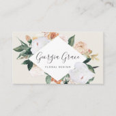 Boho開花幾何学水彩フローラ 名刺 (正面)