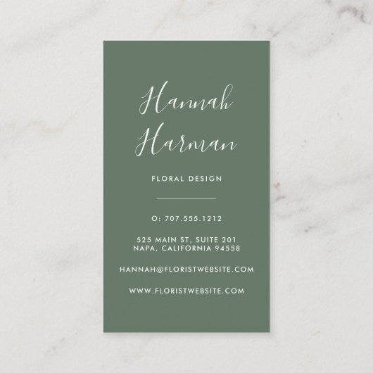 Boho開花幾何学水彩フローラ 名刺 (裏面)