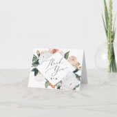 Boho開花幾何学的フローラ サンキューカード (正面)