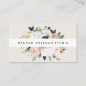 Boho開花水彩フローラQRコード 名刺 (正面)