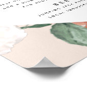 Boho開花結婚のバーのメニュー記号 ポスター (角)