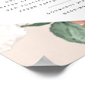 Boho開花結婚のメニュー記号 ポスター (角)