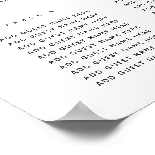 Boho開花結婚またはイベントの座席表 ポスター (角)