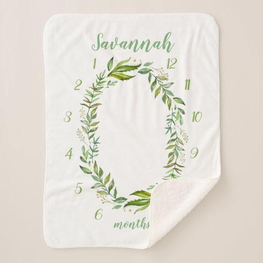 Boho離れベビー名月次マイルストーンフォト シェルパブランケット (正面)