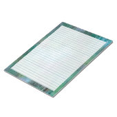 Boho青素朴緑 – 青い横線8.5"x11" ノートパッド (アングル)