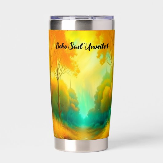 Boho魂が緑と黄色のモノグラムを発表 | 保温保冷タンブラー (正面)