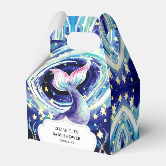 Boho魅惑マーメイドベビーシャワー フェイバーボックス (正面サイド)