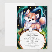 Boho魔法の狼の赤ちゃんシャワー 招待状 (正面/裏面)