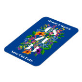 Boho鮮やかな夏のフローラ日付磁石を保存 マグネット (左側)