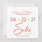 BOHO鮮やかトスカニーブルゴーニュの珊瑚の日付を保存 招待状 (正面)