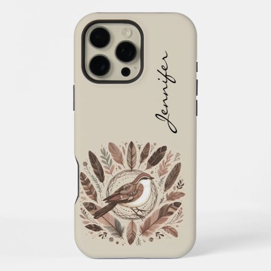 Boho鳥インディアン羽iPhone / iPadケース iPhoneケース (裏面)